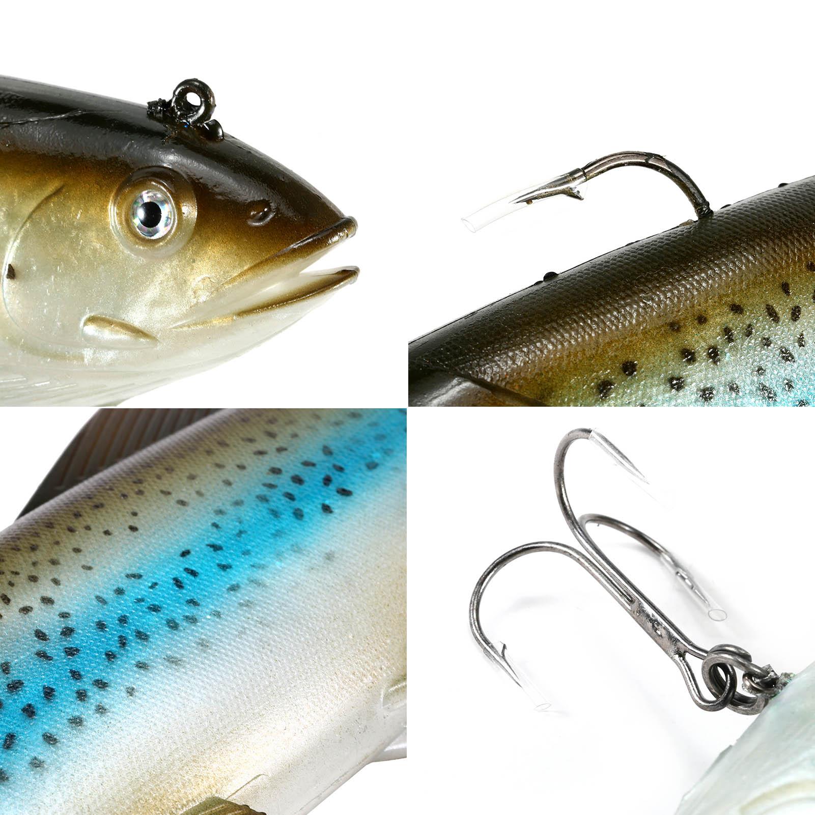 30cm / 11.8 Inch Lifelike PVC Fishing Lure Soft Bait Artificial Sea Fishing Lure with Hooks