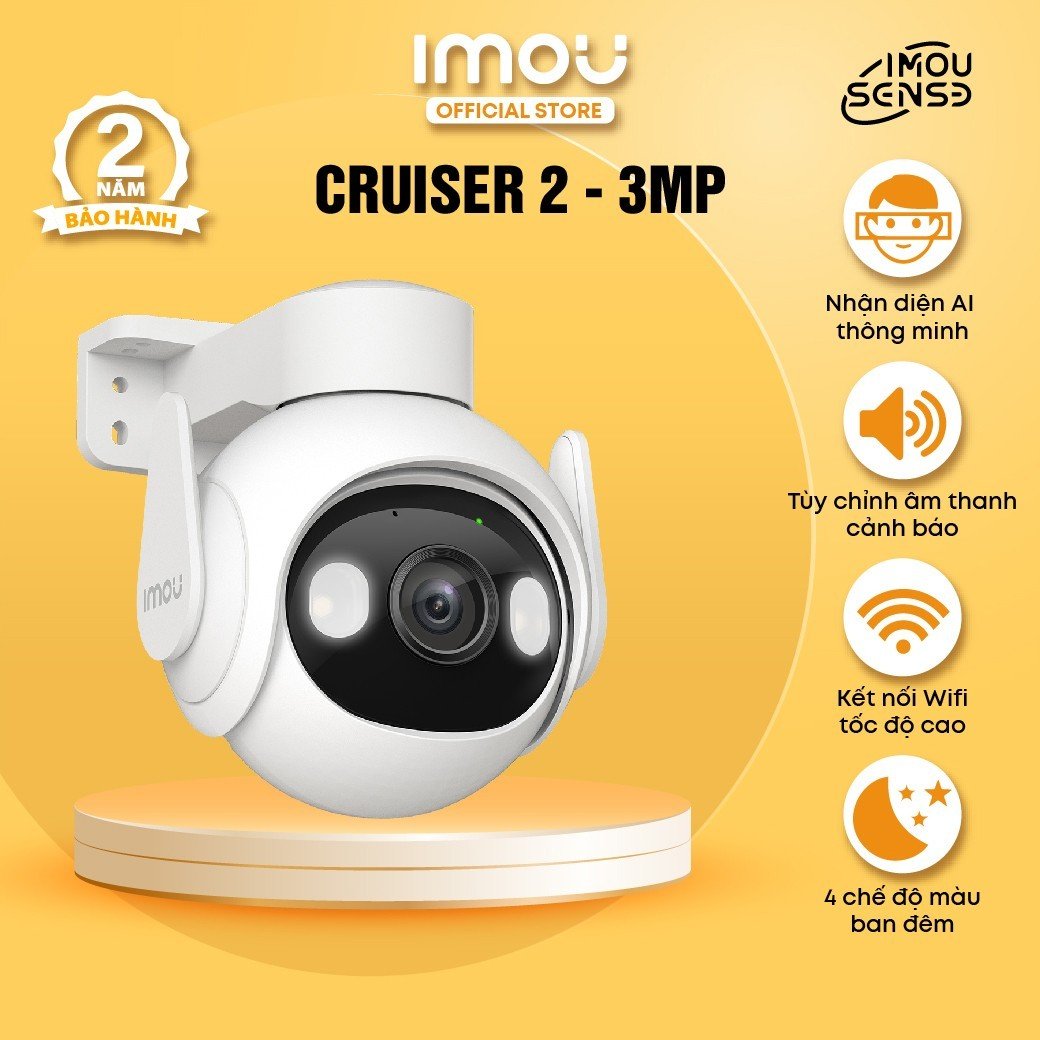 Camera Wifi ngoài trời Imou Cruiser 2 (3MP) I IPC-GS7EP-3M0WE I Đàm thoại 2 chiều I Phát hiện chuyển động I IP66 | Hàng chính hãng