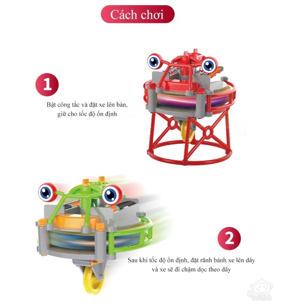 ROBOT đồ chơi đĩa bay lật đật có đèn và banh xe để đua
