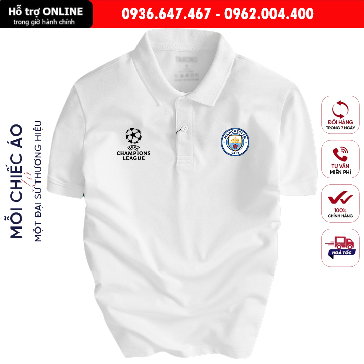 Áo Polo Manchester City Basic Cá Sấu Cao Cấp Co Dãn, Thoáng Mát Form Rộng Dành Cho Nam Và Nữ