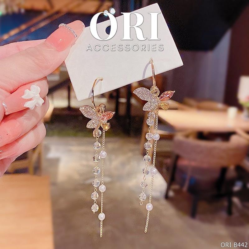 Bông tai dáng dài đính đá Eirlys sang trọng thời trang ORI ACCESSORIES B442