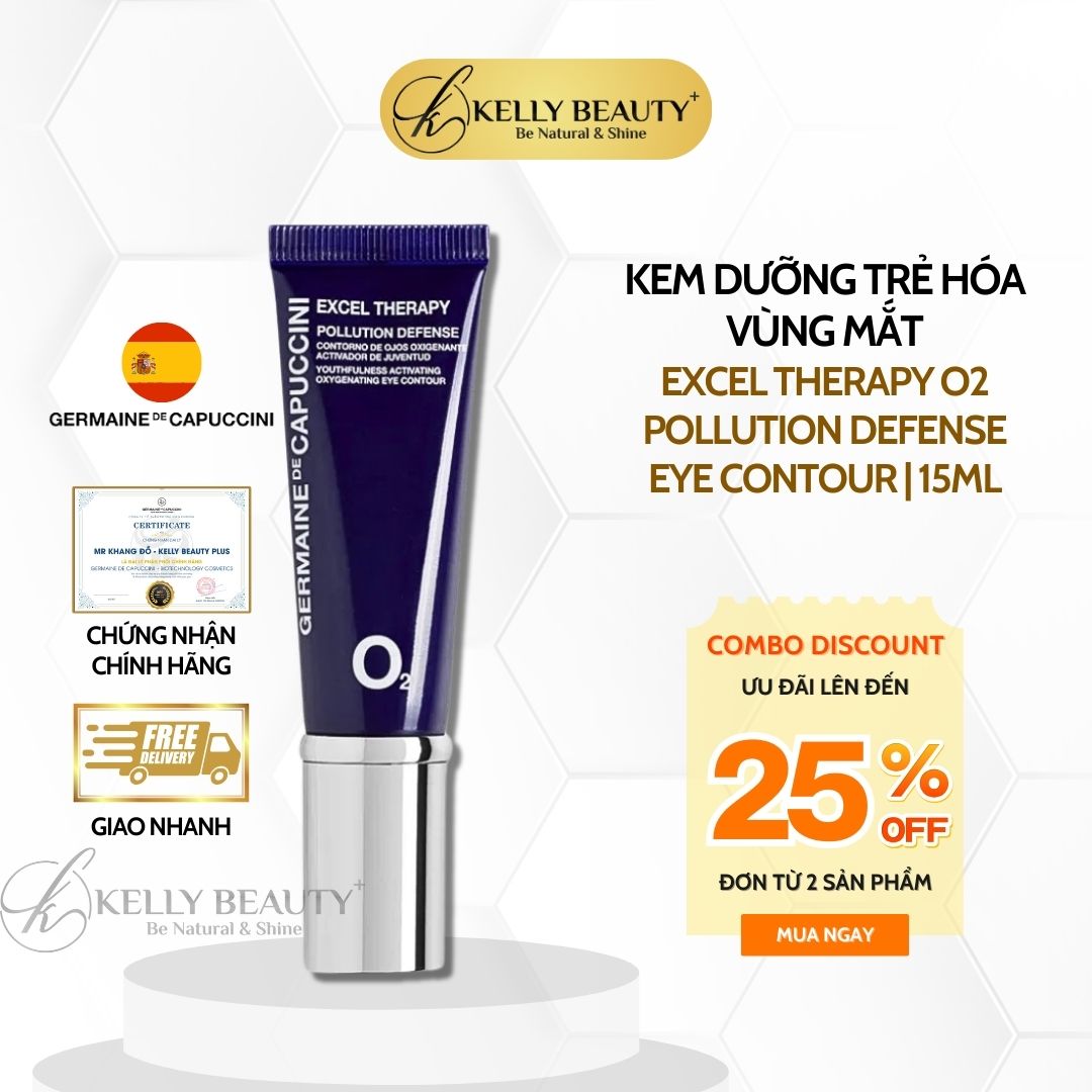 Kem Dưỡng Trẻ Hóa Vùng Mắt Germaine Excel Therapy O2 Pollution Defense Eye Contour | Kelly Beauty