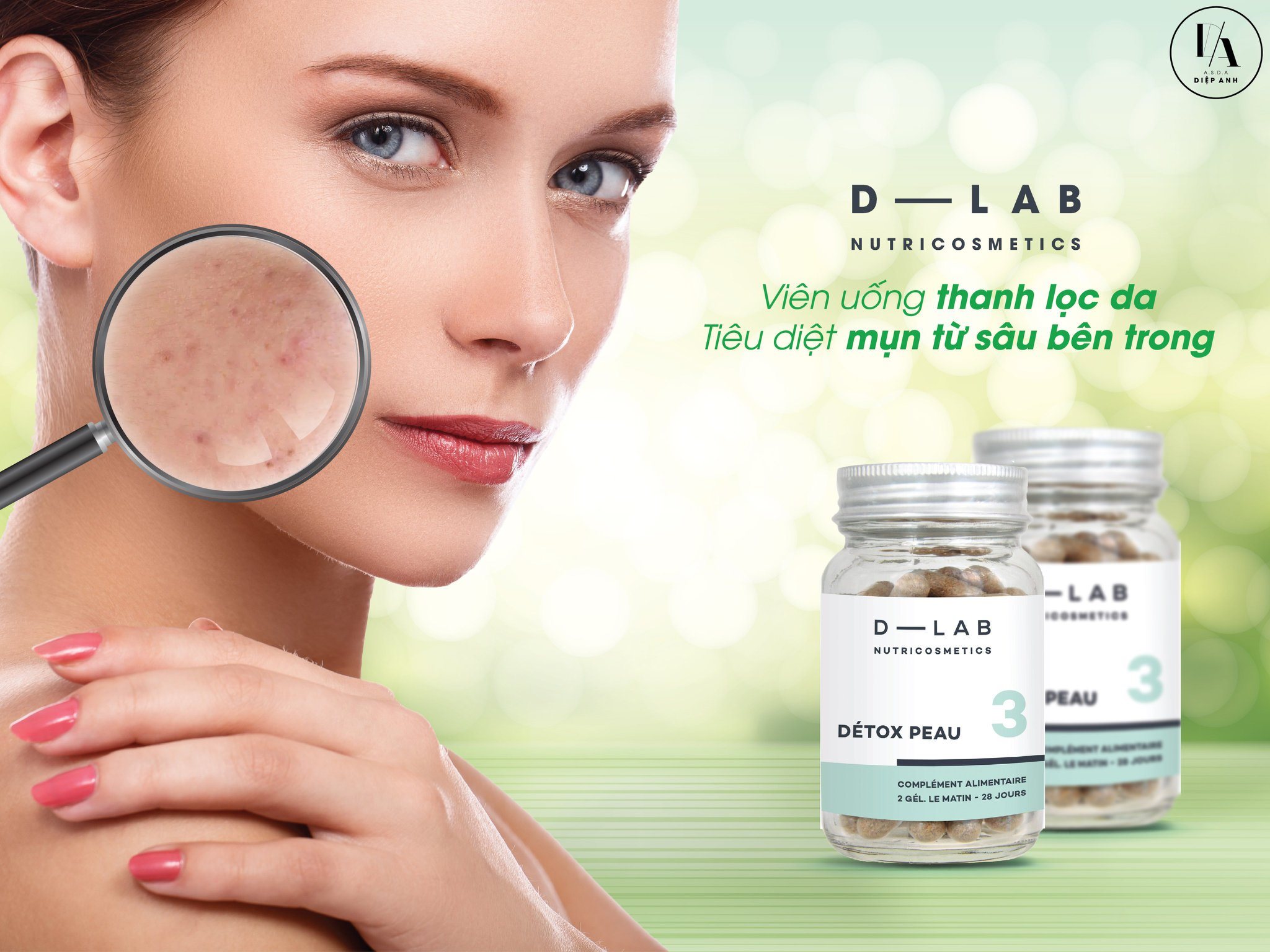 Viên uống D-LAB • Hỗ trợ điều trị mụn • Thanh lọc da • Phục hồi tổn thương • Détox Peau • Skin Detox • Pháp