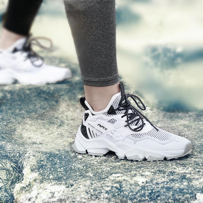 Rax Nữ Giày Đi Bộ Đường Dài Thoáng Khí Thể Thao Ngoài Trời Giày Sneaker Nữ Nhẹ Leo Núi 2019 SS Giày Du Lịch Phong Cách Mới Color: white 485W Shoe Size: 39