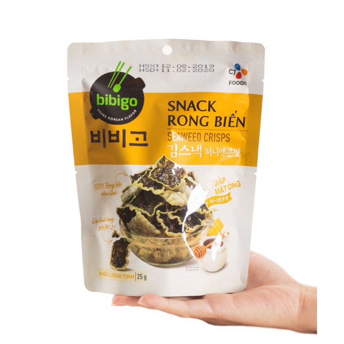 Hình ảnh Snack rong biển vị bắp mật ong Bibigo 25g