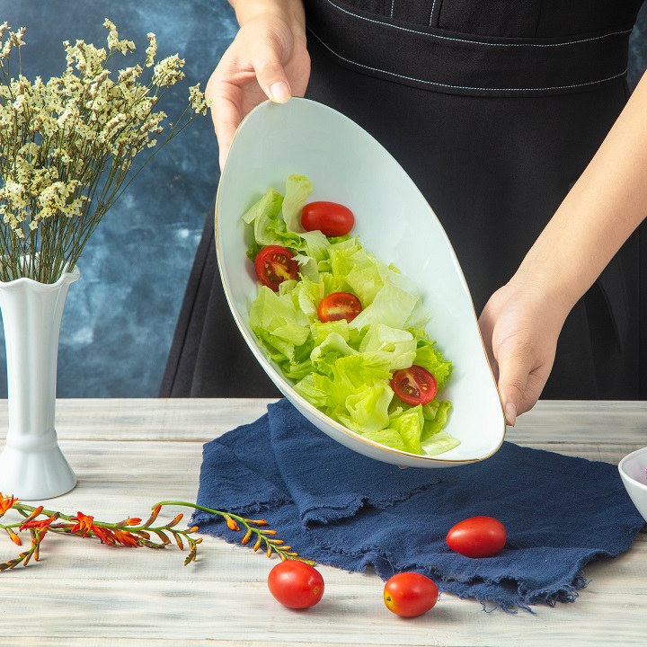 Đĩa Thuyền Hình Quả Xoài 30cm Sâu Lòng Cao Cấp