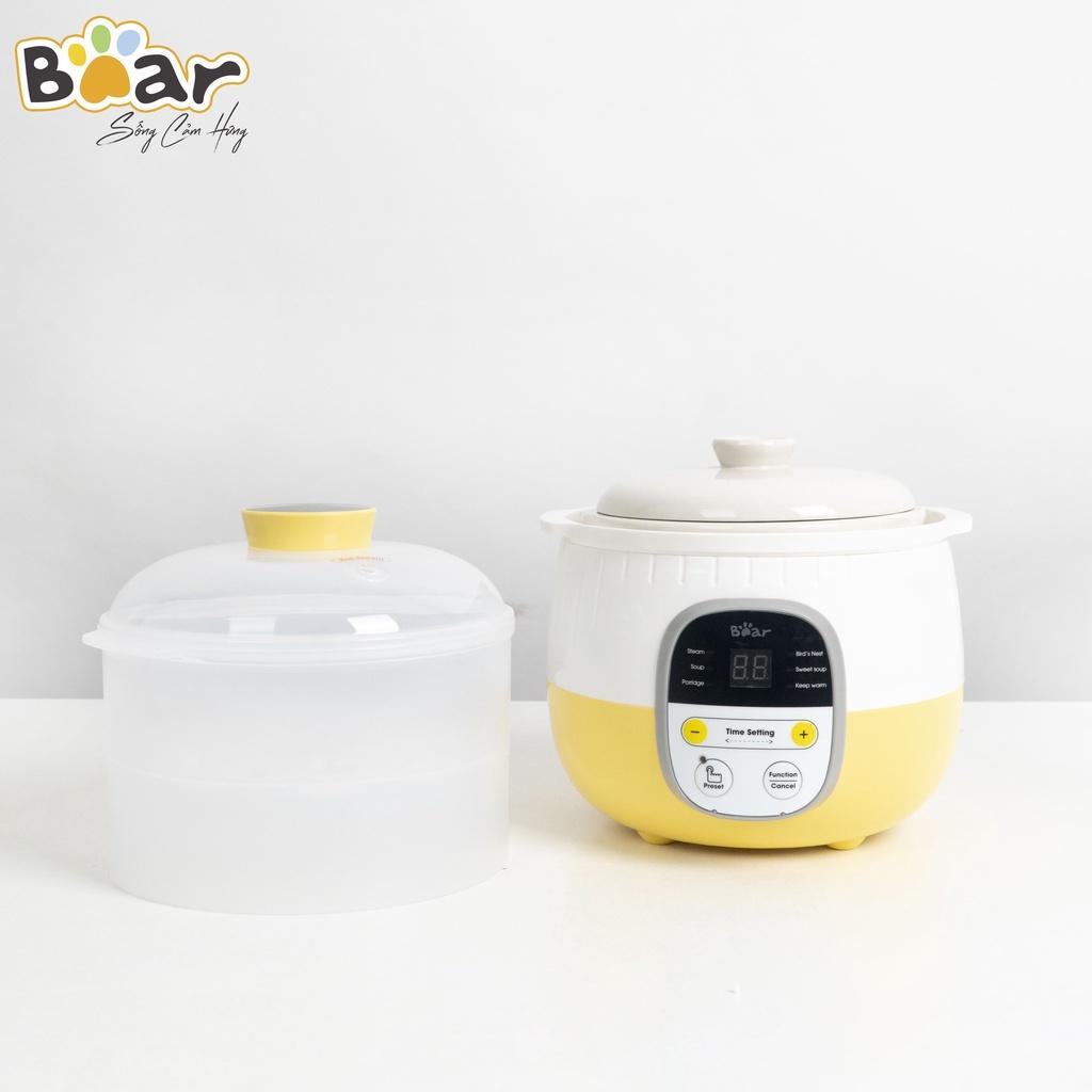 Nồi nấu cháo chậm cho bé ăn dặm Bear SUBE001 ( có lồng hấp), Nồi hầm cháo chậm , ninh, ủ chào, chưng yến - Hàng chính hãng