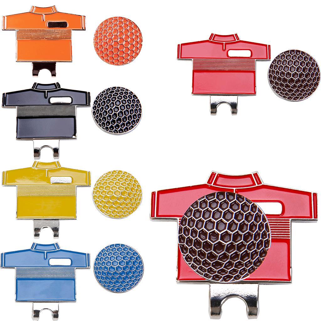 Golf Hat Clips with Magnetic Golf Ball Marker Golf Cap Clip With Golf Shirt Pattern Design Belt Tie Decoration