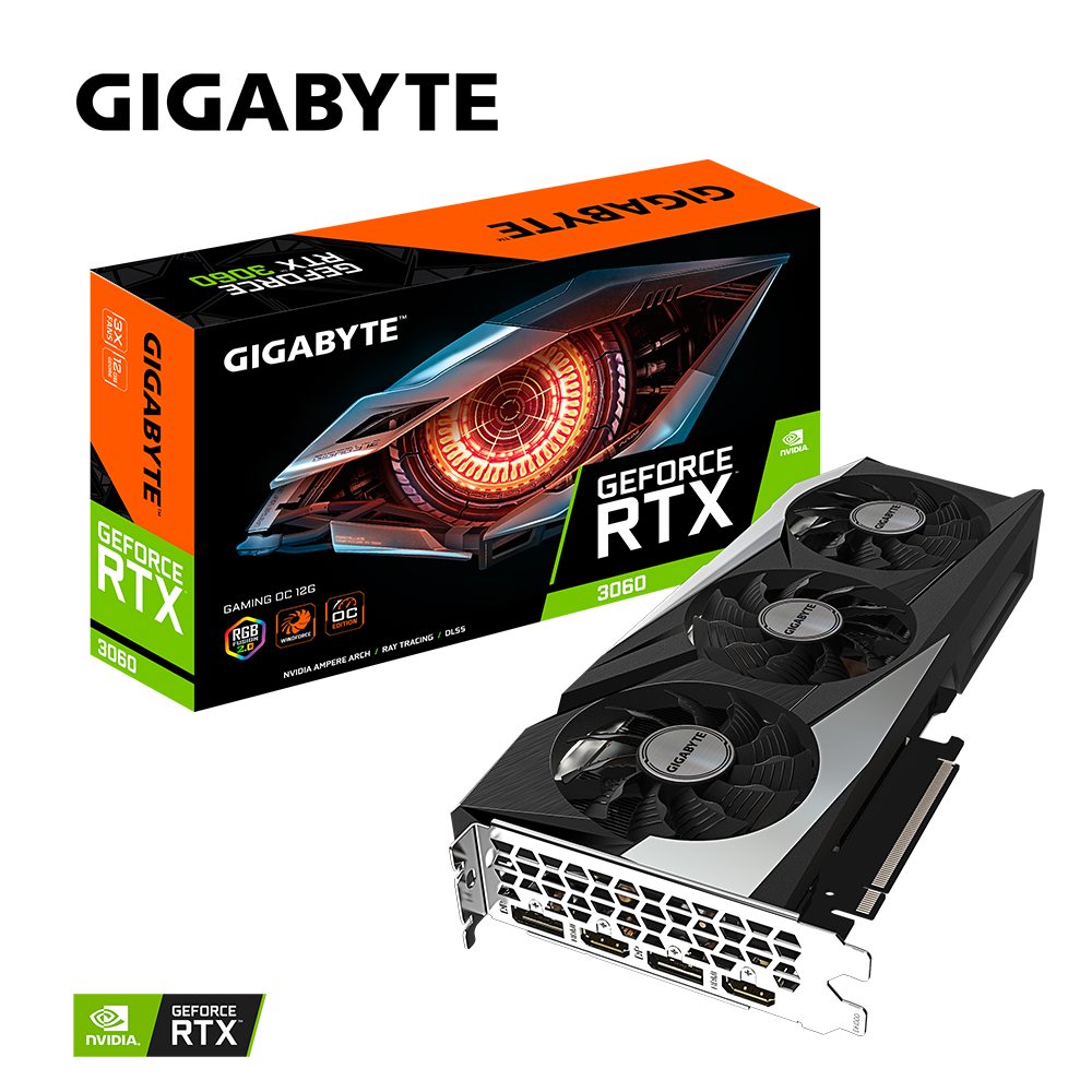 Card màn hình GIGABYTE GeForce RTX 3060 GAMING OC 12G - Hàng Chính Hãng