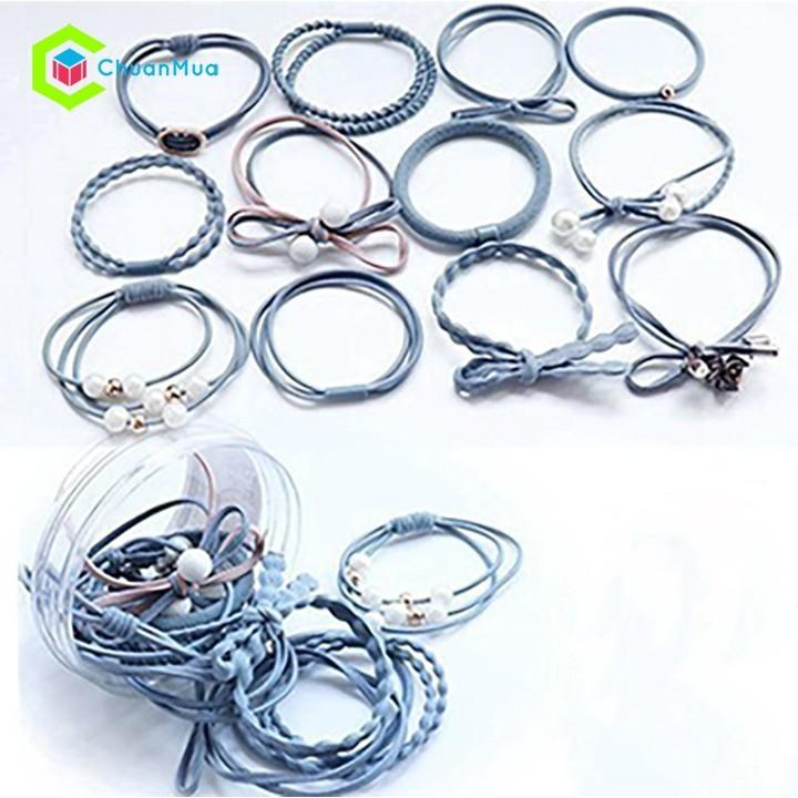 Dây Buộc Tóc - Hộp 12 dây Buộc Tóc kute - Nhiều Chi Tiết - HUSO