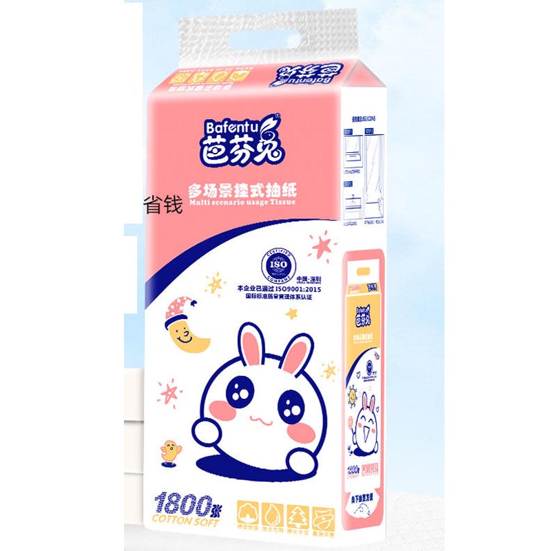 Giấy ăn rút hình chữ nhật dạng cây và hình thỏ