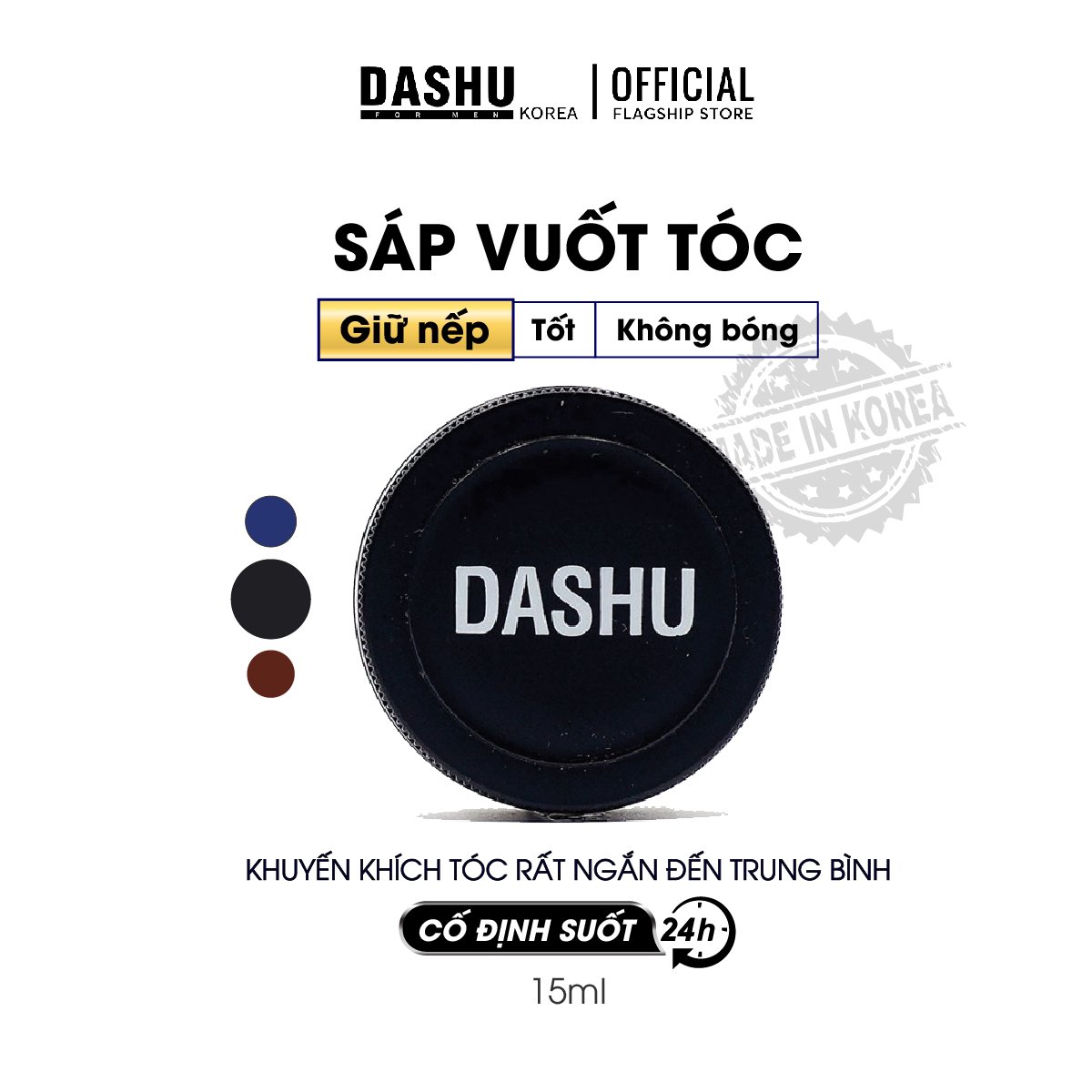 Sáp Clay Wax Dashu For Men Premium Original Super Mat 100ml, wax vuốt tóc nam độ cứng 10+, không bóng, thích hợp vuốt undercut, tốt cho tóc màu