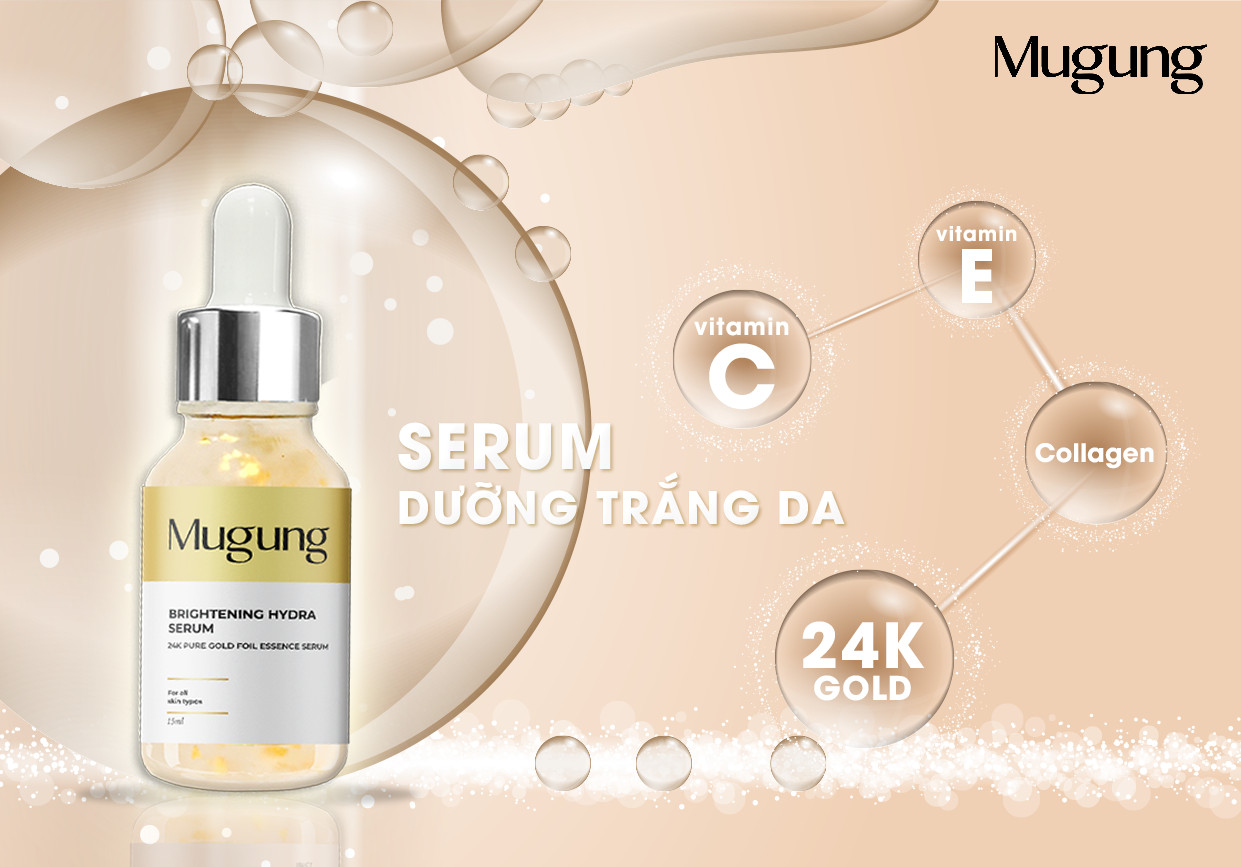 Combo Sữa Rửa Mặt và Serum Mugung Dưỡng da 24k xóa thâm nám chống lão hóa chứa Vitamin C,E, collagen