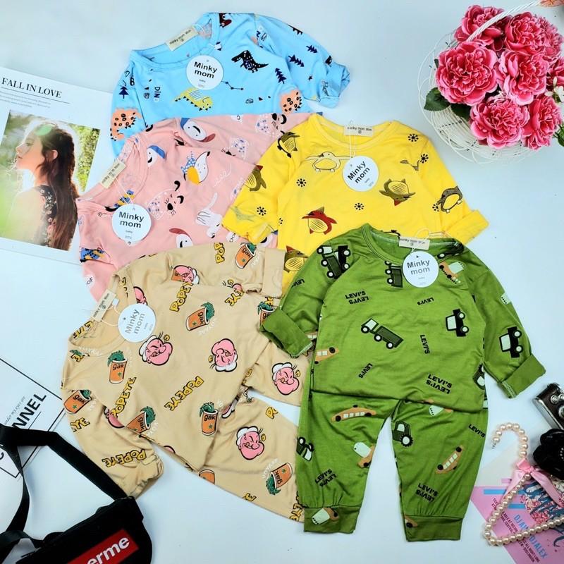 Bộ thun lạnh micky mom dài tay cho bé/ bộ dài tay nằm điều hoà