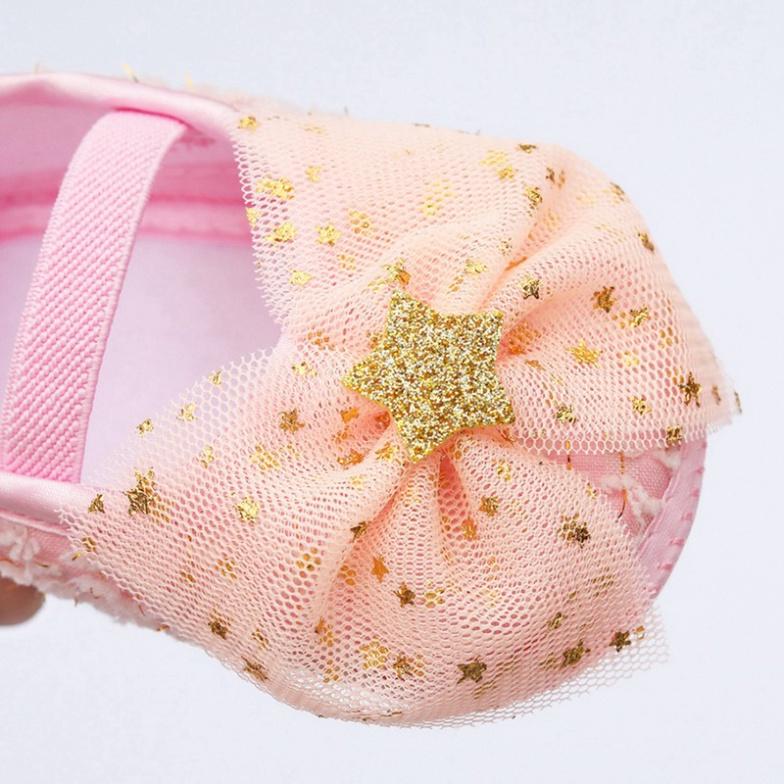 Cho Bé Giày lưới nơ bướm công chúa xinh xắn cho bé gái 0-18 tháng tuổi