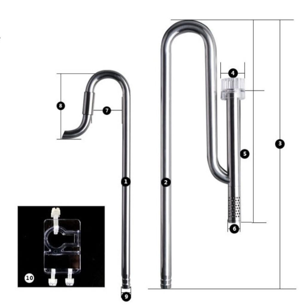 In out inox 304 mufan- Ống in out thủy sinh