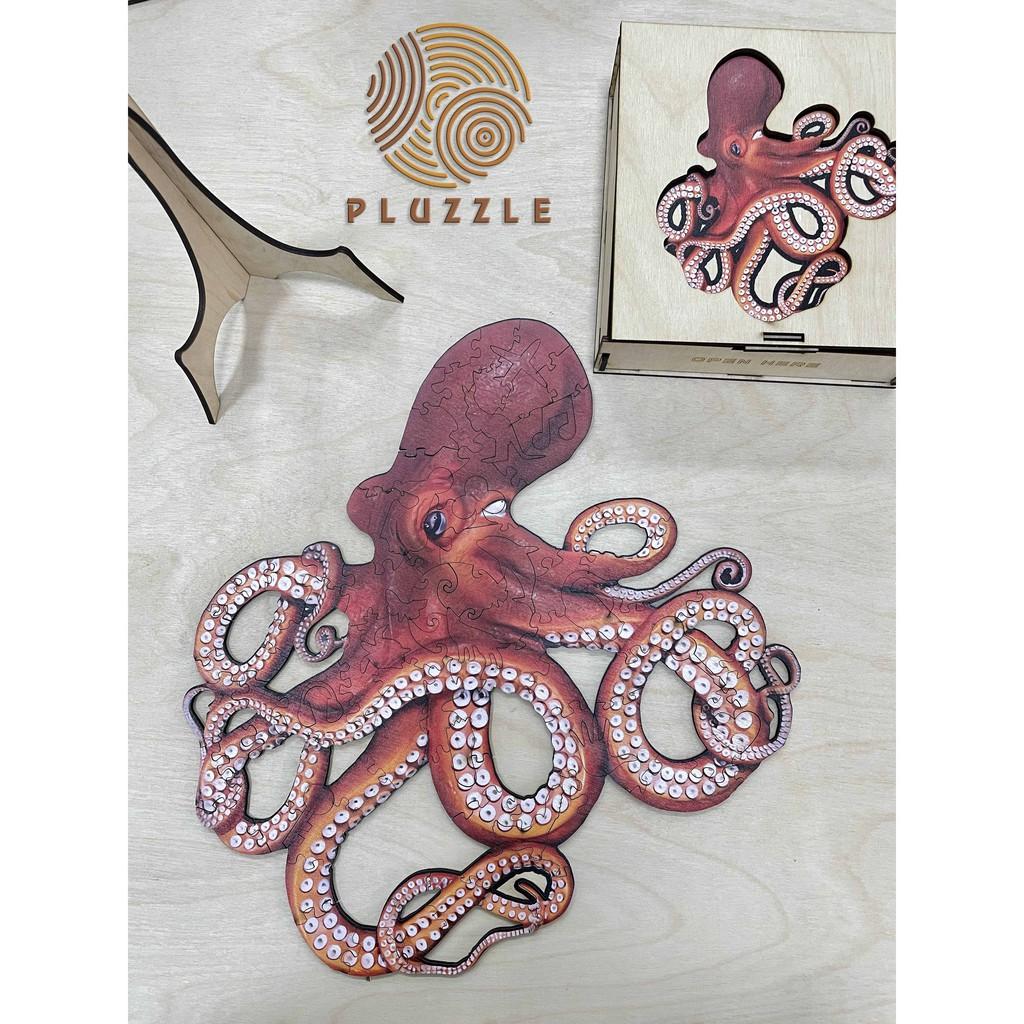 PLUZZLE Bộ xếp hình gỗ đồ chơi puzzle ghép hình con vật độc đáo - Bạch Tuộc – PZ034