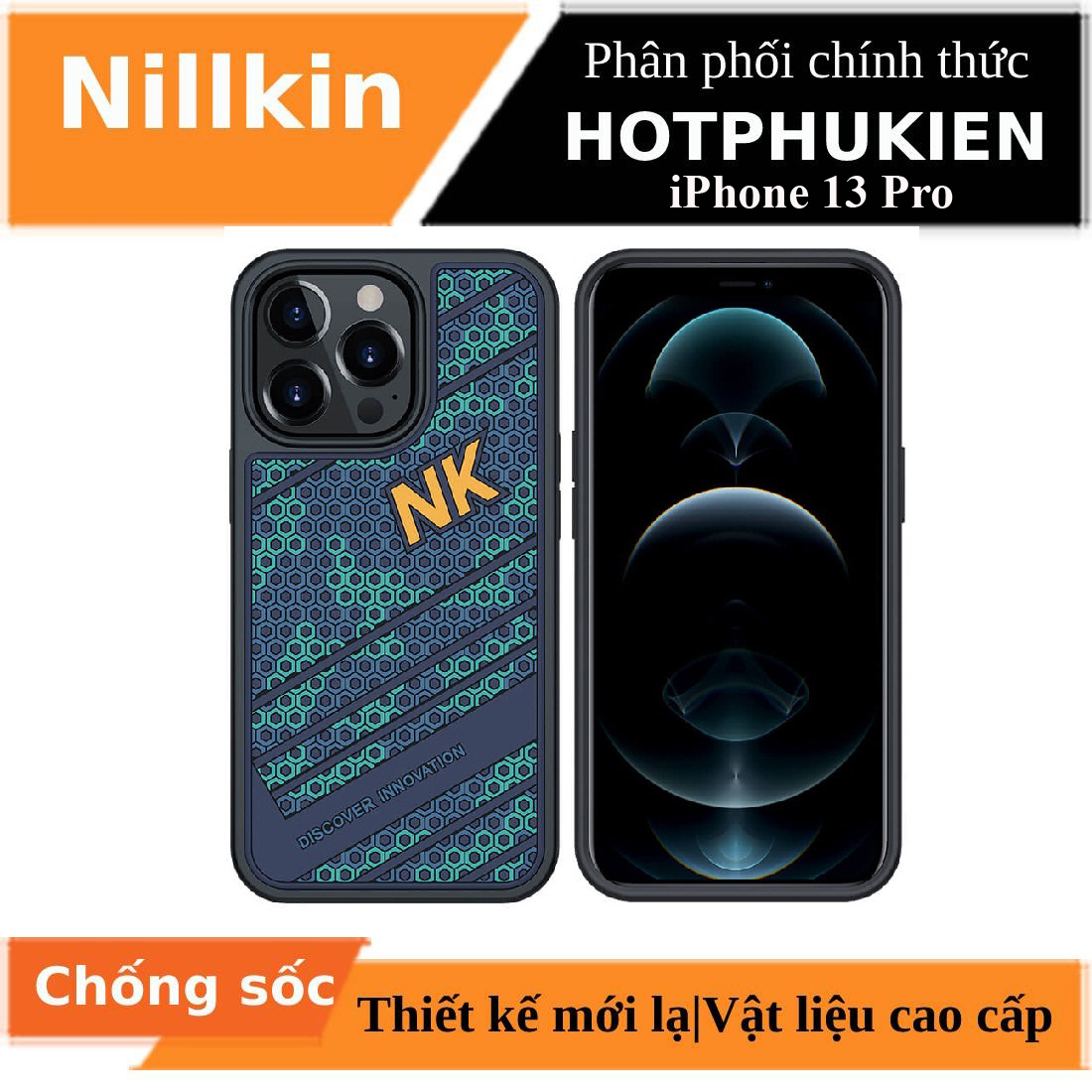 Ốp lưng chống sốc cho iPhone 13 Pro họa tiết mặt lưng 3D hiệu Nillkin Striker  - hàng nhập khẩu