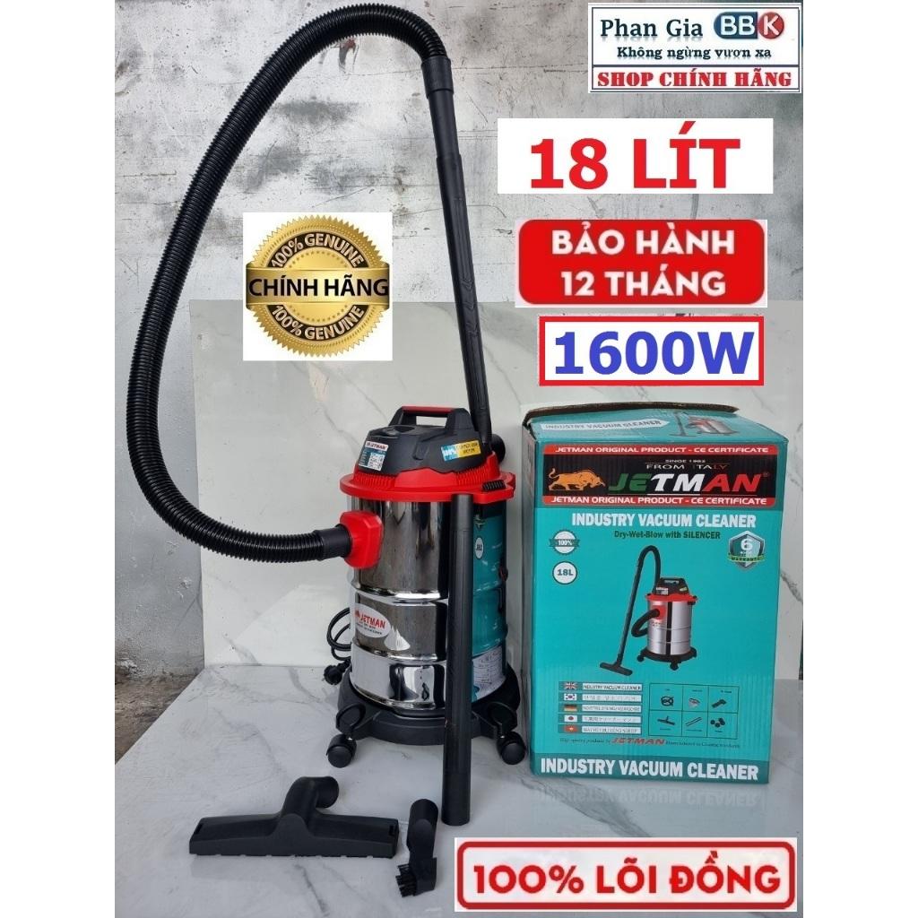[chính hãƞg] Máy hút bụi KHÔ ƯỚT JETMAN 18L CÔNG SUẤT 1600W, CÓ CHỨC NĂNG THỔI, 100% DÂY ĐỒNG