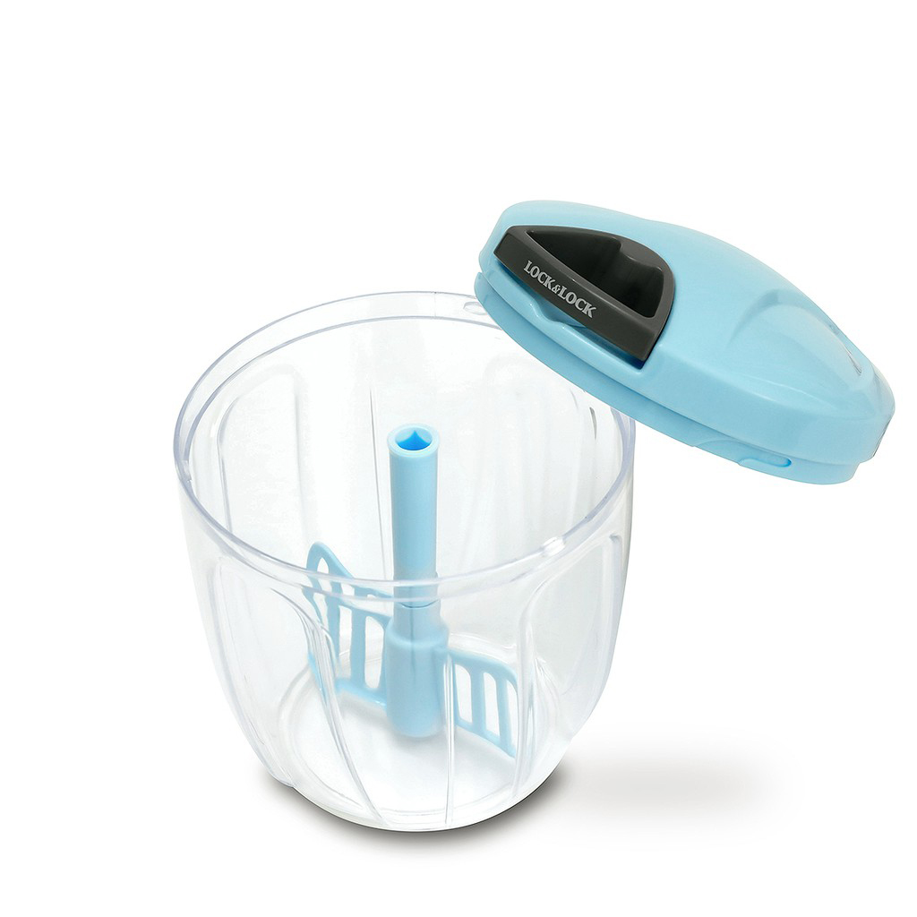 Máy xay tỏi ớt bằng tay Lock&amp;Lock Size L 900ml Màu xanh dương CKS310-BLU - Hàng chính hãng, lực nghiền mạnh với 3 lưỡi dao thép không gỉ - JoyMall