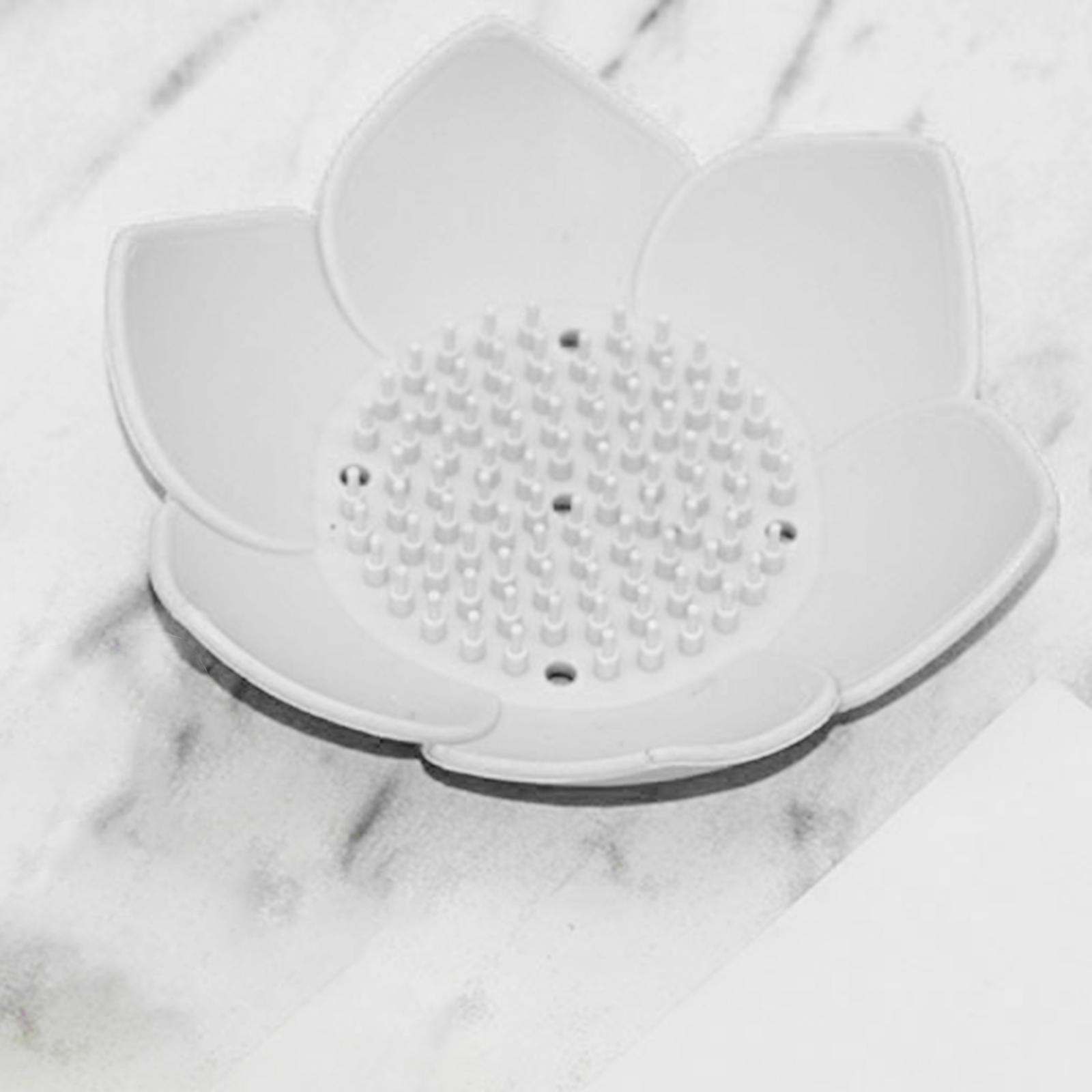 Portable Soap Dish Soap Holder with Drainage Soap Tray for Bathroom Shower White