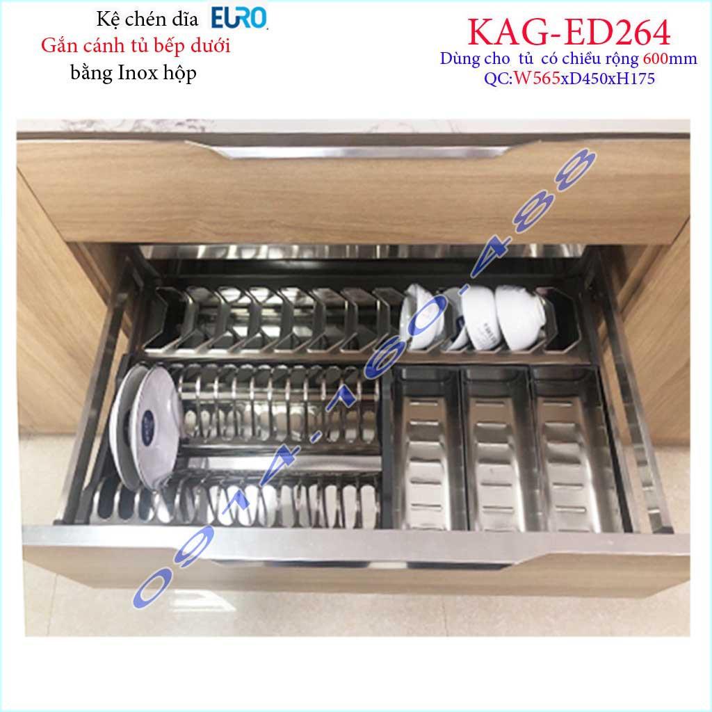 Kệ xoong nồi inox hộp, Kệ đựng chén bát-nồi xoong inox hộp âm tủ ED244-60cm-70cm-75cm-80cm-90cm