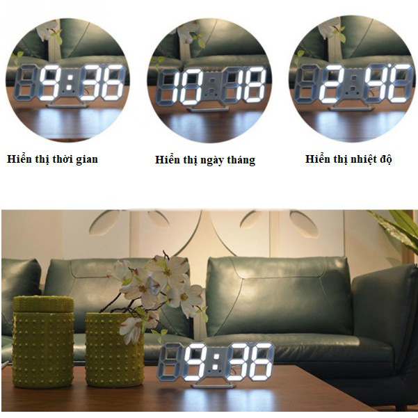 Đồng hồ LED ATENS kiểu dáng hiện đại đa chức năng trang trí nhà cửa sang trọng.