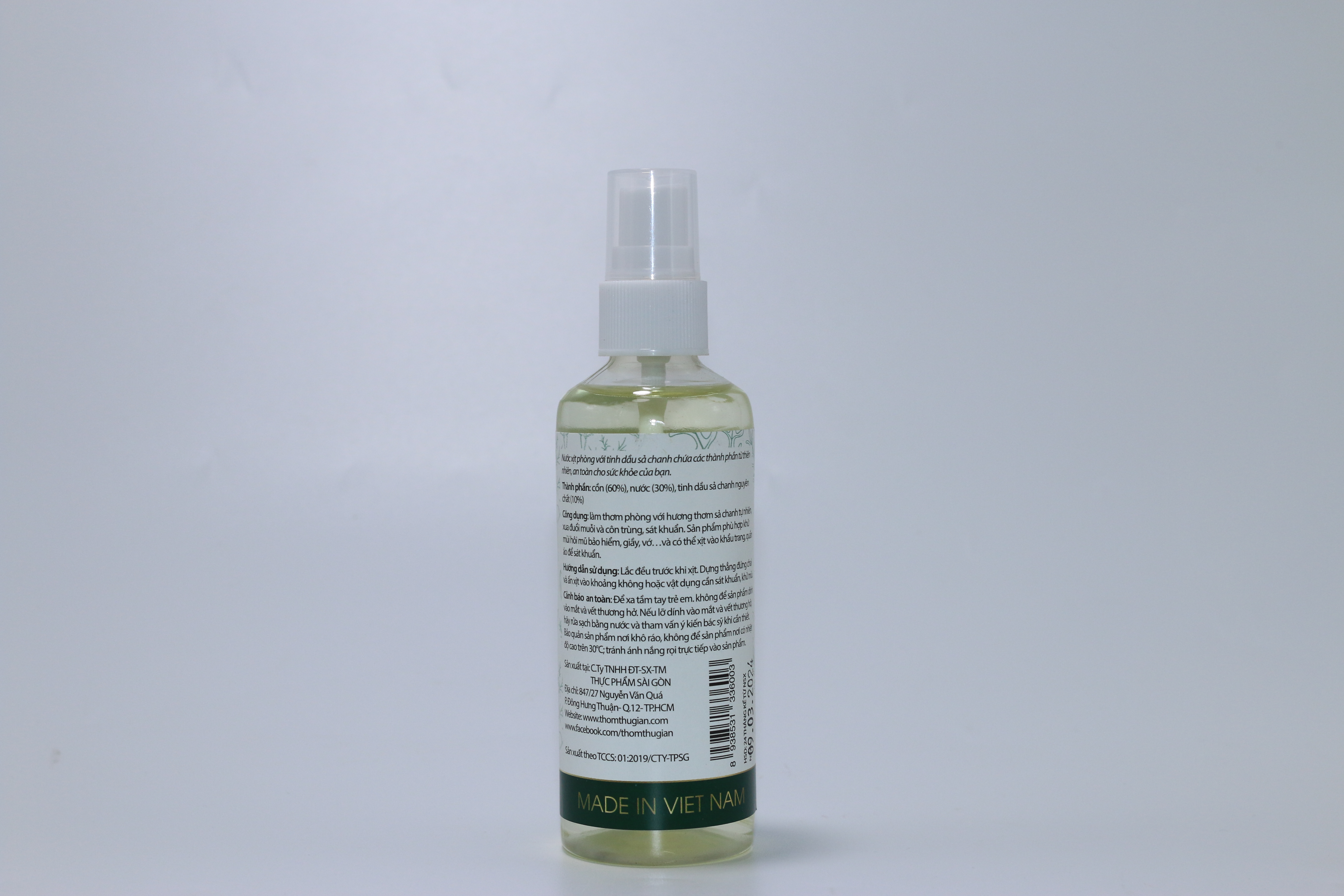 Nước xịt phòng với tinh dầu Sả Chanh  GAIA 100ml