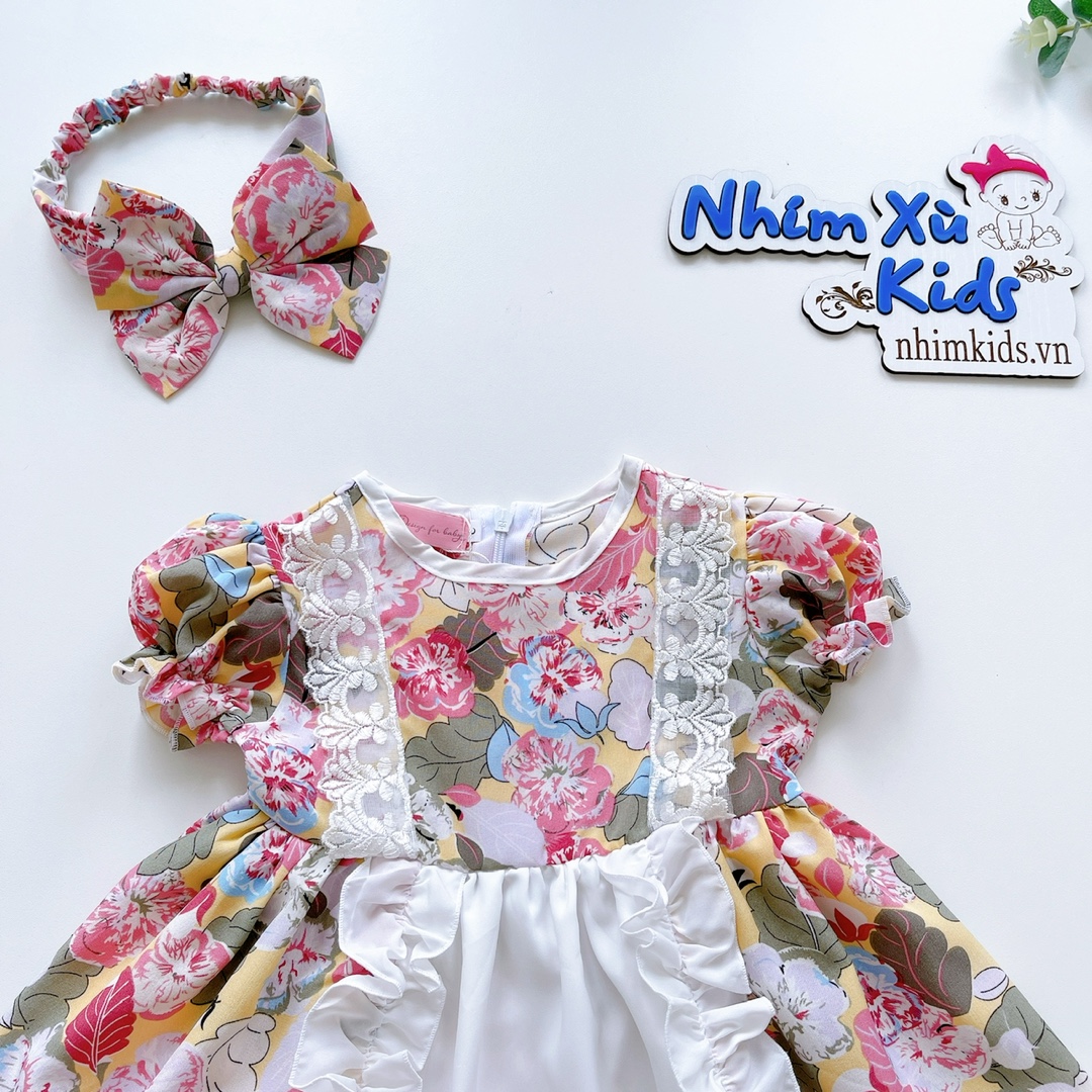 Váy Lụa Hoa Bèo Bé Gái 4 Đến 28kg Chất Lụa Mềm Mát
