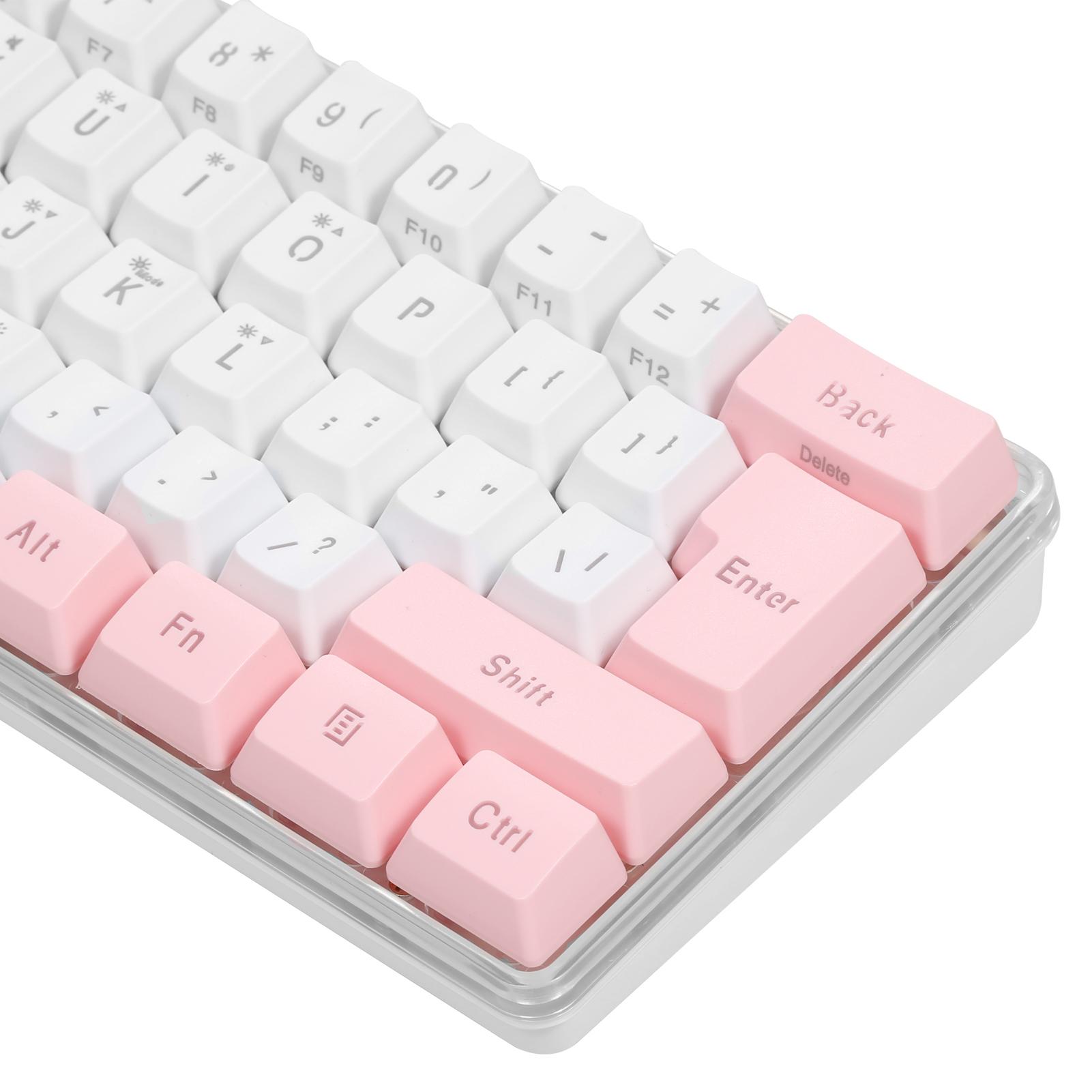 61 Keys Wired Keyboard Membrane Keyboard Compact Design RGB Backlight Effect with Multimedia Shortcuts Detachable Data Cable