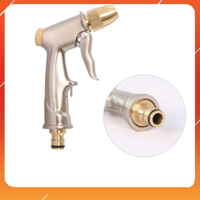 Bộ dây vòi xịt nước rửa xe,tưới cây,tăng áp 3 lần,loại 3m,5m 206701-1 đầu đồng,cút đồng,nối nhựa vàng+ mở chai