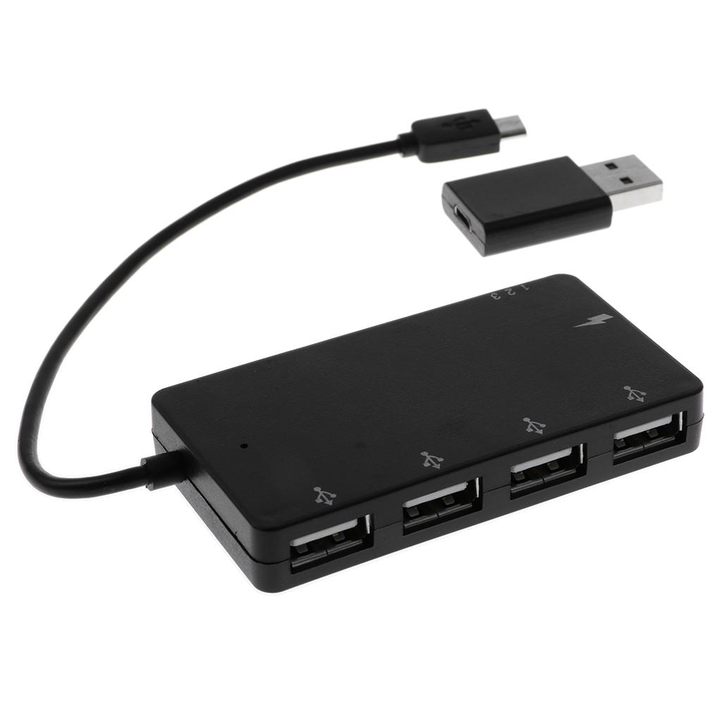 Micro USB OTG Hub, Micro USB Male to Female Micro USB + 4 Ports USB Power Charging Cable with USB A Male to Micro USB Female Adapter