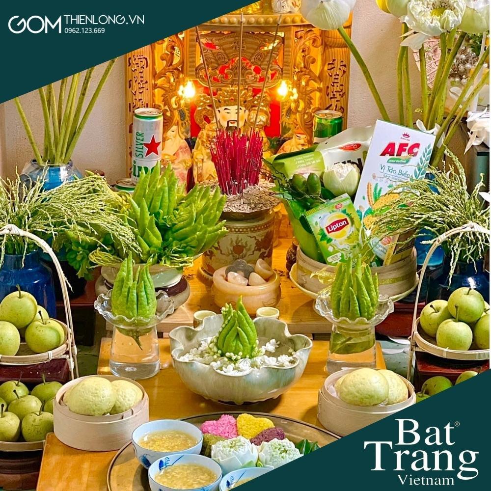 Combo Bát Nước Minh Đường Tụ Thủy Màu Vàng Chanh - Đồ Thờ Cúng Bát Tràng Cao Cấp - Gốm Thiên Long - Bát MĐTT