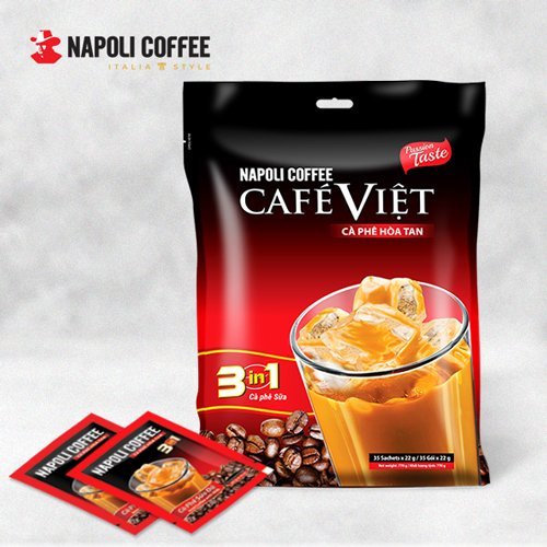 COMBO 2 Túi Lớn Cà Phê Sữa Đá Napoli Coffee - Cafe Hoà Tan 3IN1 - Cà Phê SẠCH (35 gói x 22g)