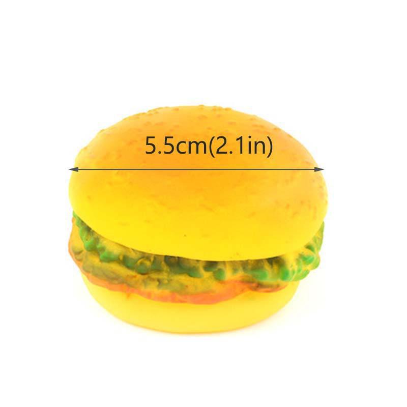 Đồ chơi cho chó mèo cao su hình bánh Hamburger phát ra tiếng cho chó gặm