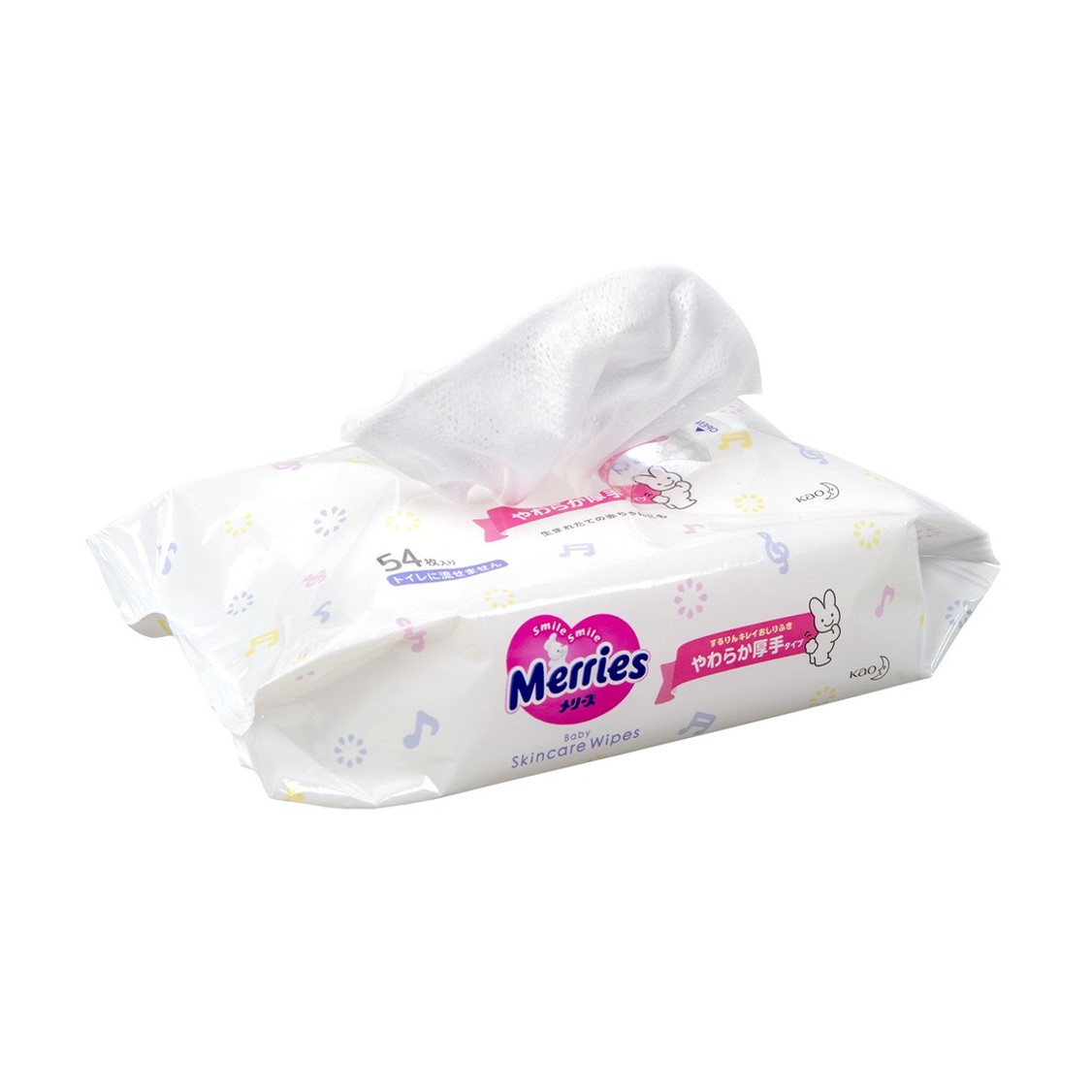 Combo 5 Gói Khăn Giấy Ướt Merries Baby Skincare Wipes (54 miếng/gói x 5)