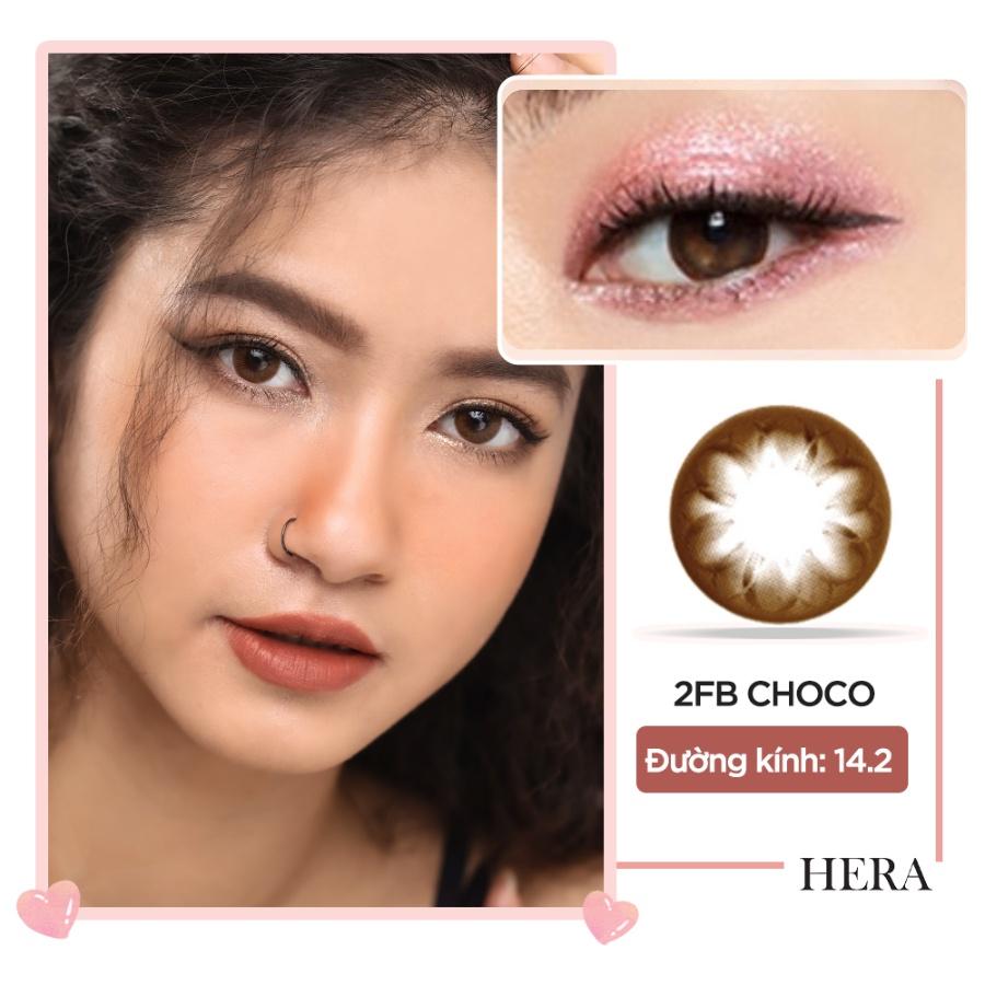 Kính Áp Tròng Hera Nâu Choco Cánh Hoa Không Độ FLORAL CHOCO Nhập Khẩu Hàn Quốc Lens Không Cận 6 Tháng