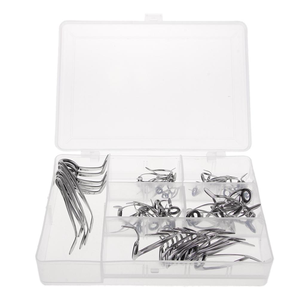 55pcs Fishing Rod Guides Replacement Repair Kit Boat Fishing Rod Guides Ring