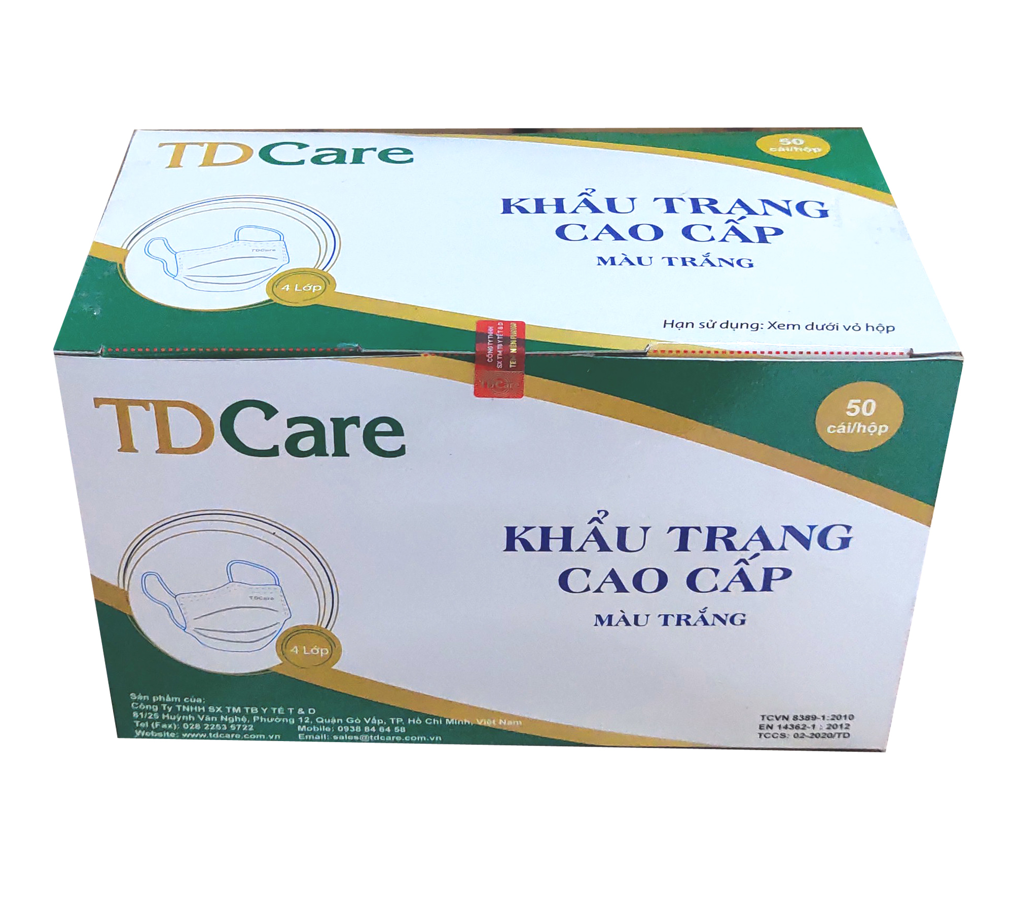 BỘ 2 HỘP KHẨU TRANG Y TẾ TDCare-4 LỚP