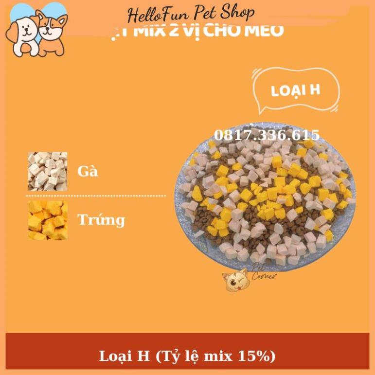 Hạt mix cao cấp cho cún trộn thịt bò, gà, tôm, cá, lòng đỏ trứng, rau củ quả - Thức ăn hạt cho chó kén ăn