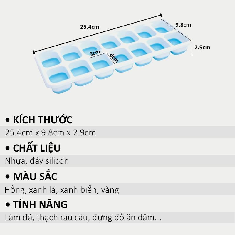 Khay Làm Đá Hàng Việt Nhật Có Nắp Đậy Và Khay Đá Silicon 14 Ô Làm Đá, Đựng Đồ Ăn Dặm Cho Bé Sạch Sẽ, Tiện Lợi