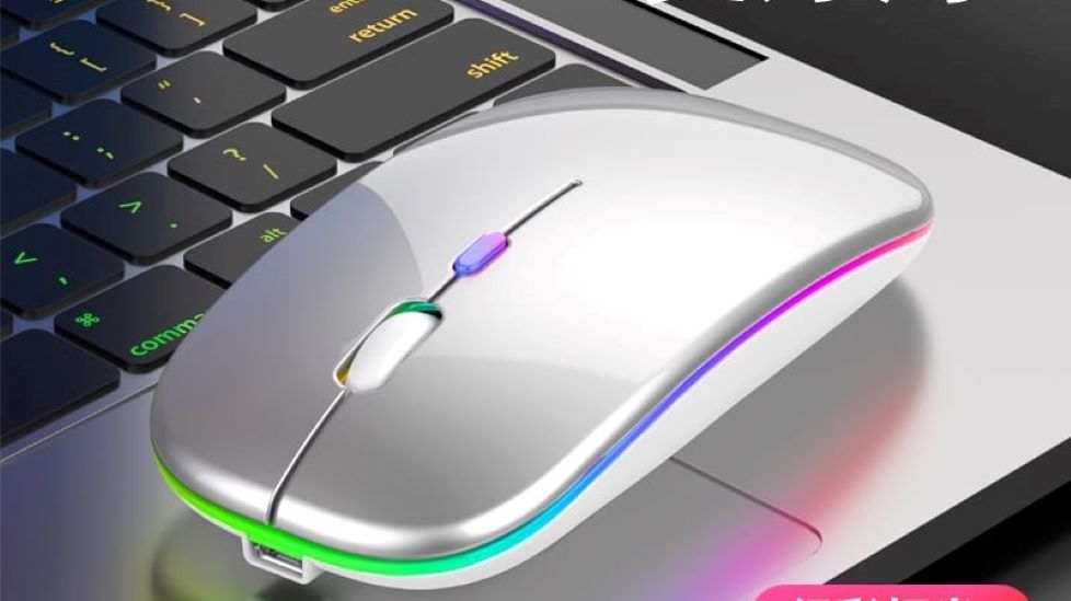 Chuột Không Dây Sạc Điện Cao Cấp,Chống Ồn, Có Đèn Led Đổi Màu Thời Trang