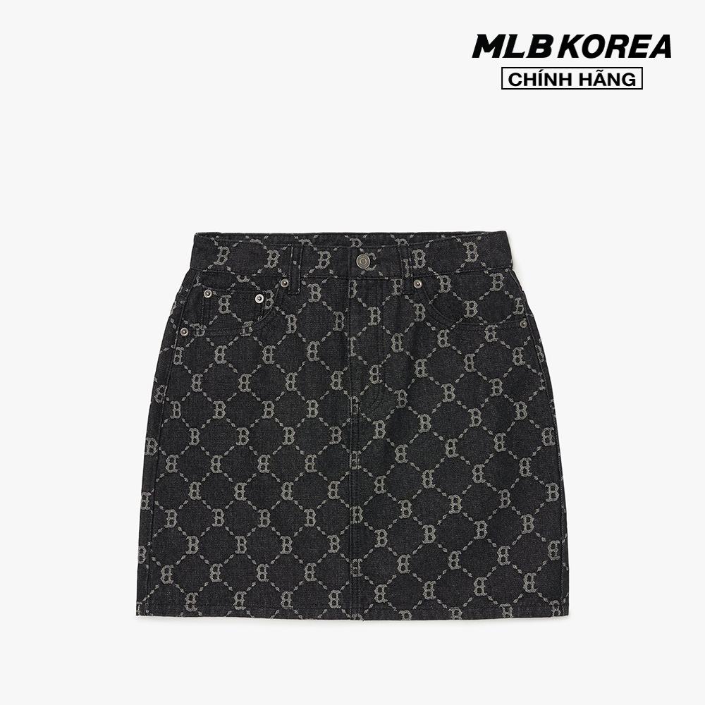 MLB - Chân váy mini denim chữ A Dia Monogram Jacquard 3FDSM0324