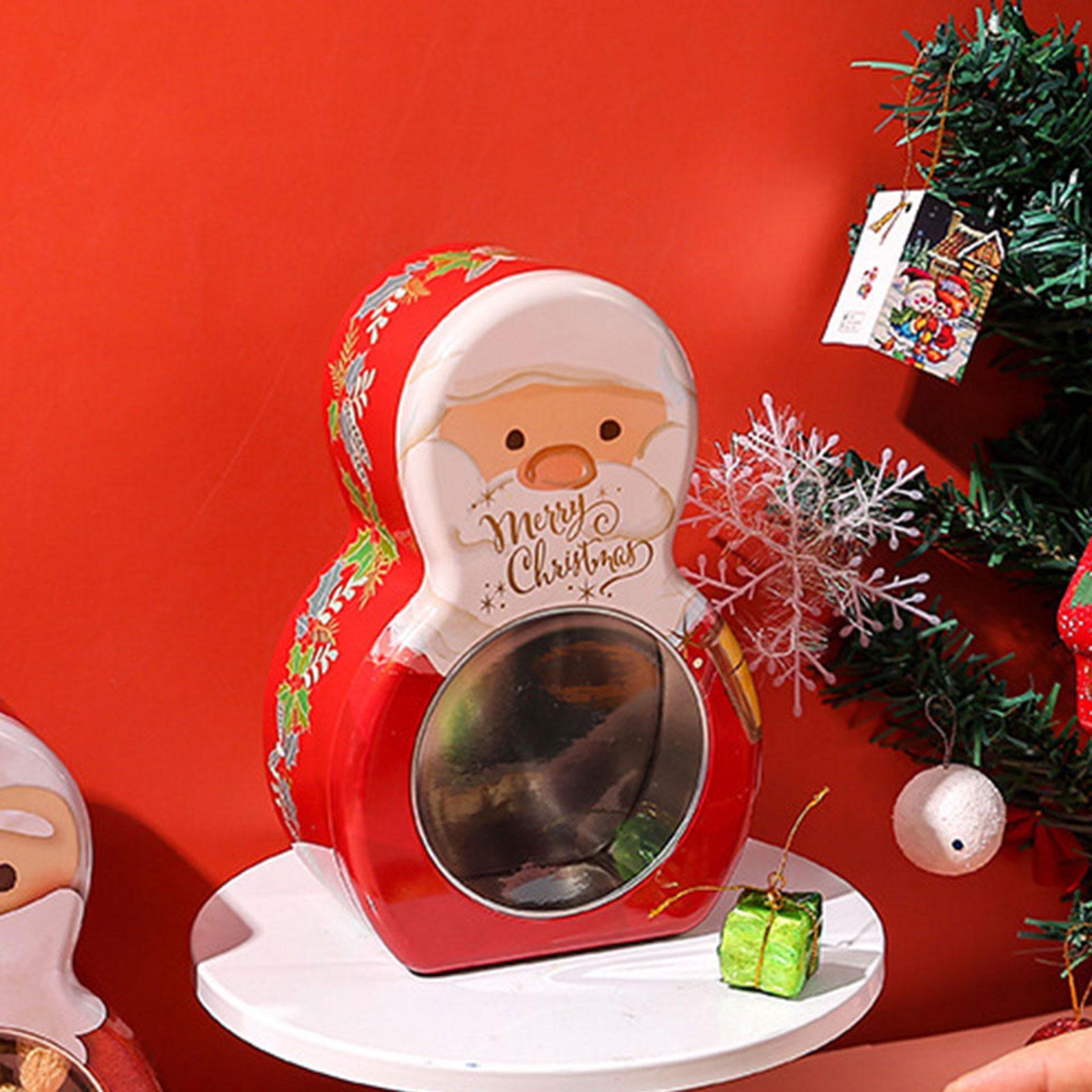 Xmas Candy Box Christmas Treat Box Sweets Storage Jar, Holiday Decoration Christmas Cookie Tins Box for Party Supply Holiday
