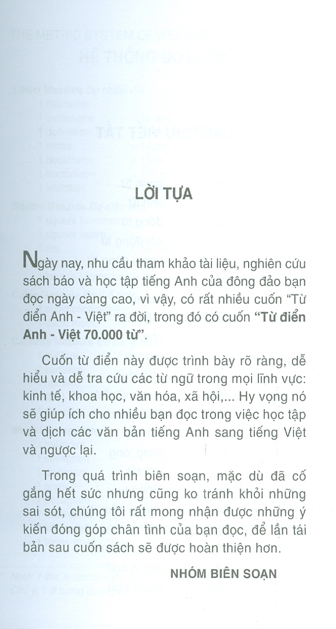 Từ Điển Anh Việt (English Vietnamese Dictionary) - Ấn Phẩm Mới Nhất (Khoảng 70.000 mục từ; Phiên âm quốc tế mới nhất; Tiện sử dụng cho sinh viên - học sinh)