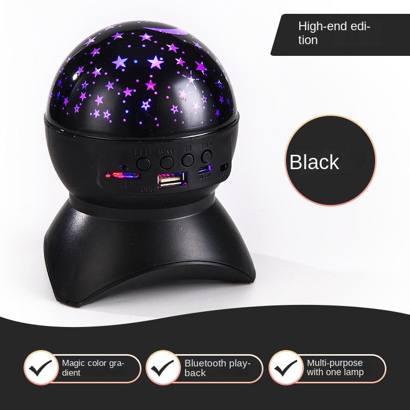 Loa Bluetooth có đèn nhiều màu Chất lượng âm thanh cao Hộp âm thanh không dây xoay Home KTV Đèn flash đổi màu TF USB Màu sắc: Đen