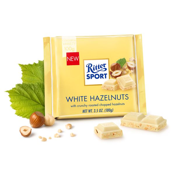 Hình ảnh Combo 6 thanh Chocolate Ritter Sport Weisse Voll-Nuss vị White Choco nhân Hạt dẻ 100gr