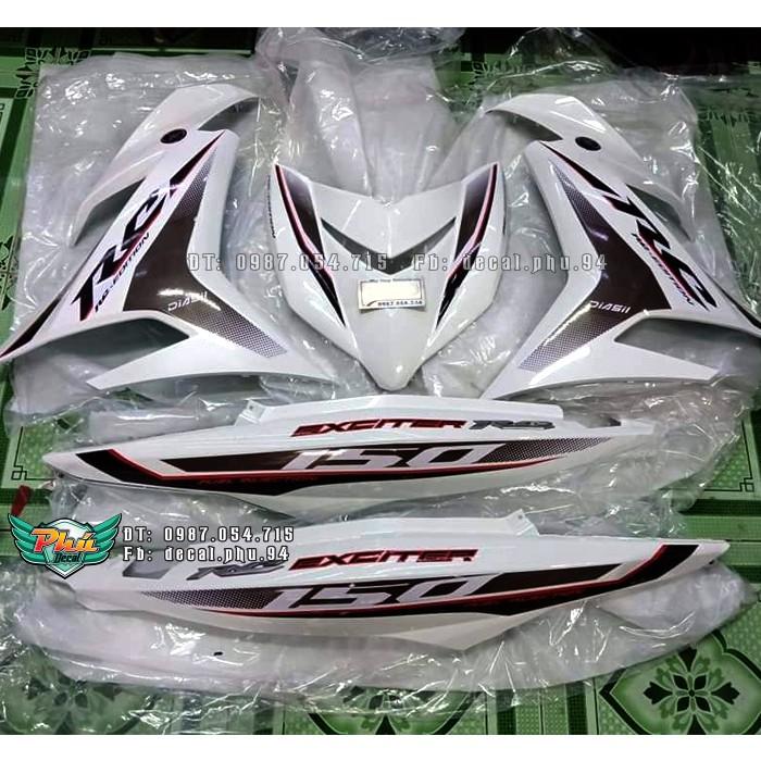 Tem rời Exciter 150 RC xám đen xe trắng