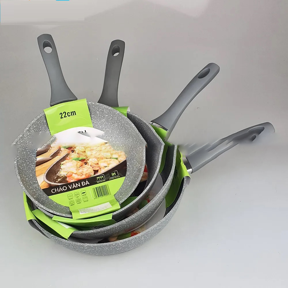 Chảo vân đá đáy từ chống dính CAO CẤP GreenCook Size 20 22 24 26 28 30cm
