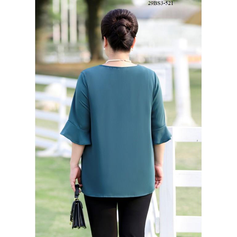 Áo kiểu đơn giản dành cho người lớn tuổi size lớn (Weighty Look) - BS3-521